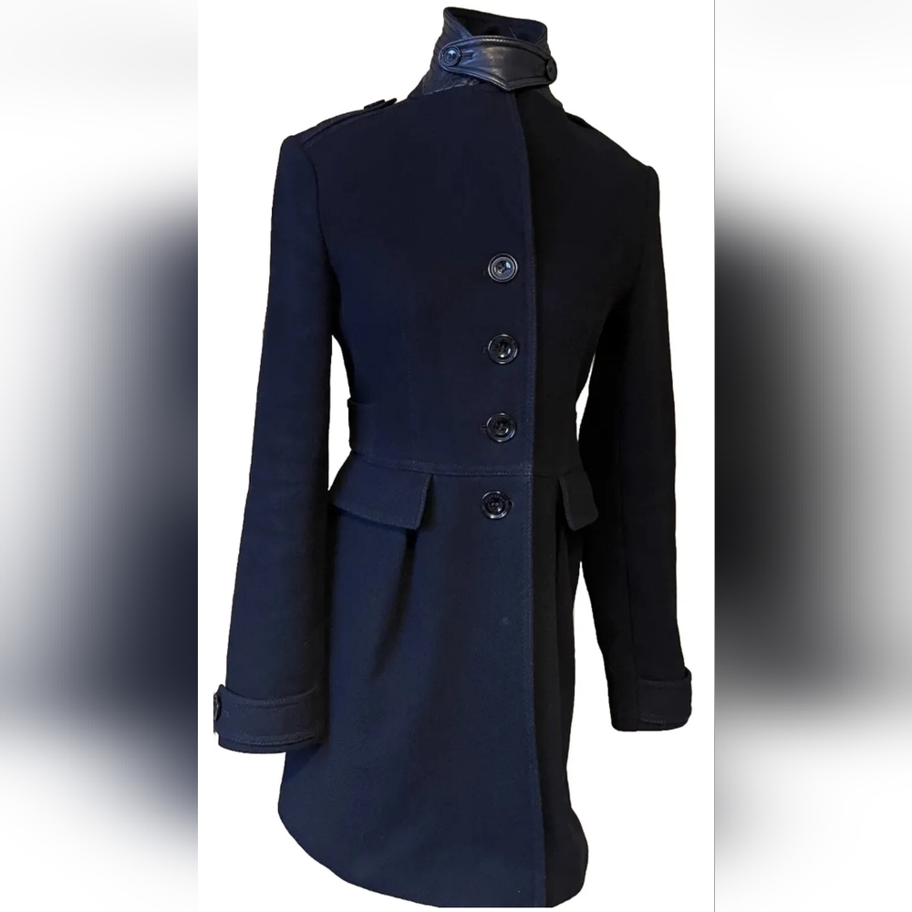 Burberry Black Wool Coat Size 6
